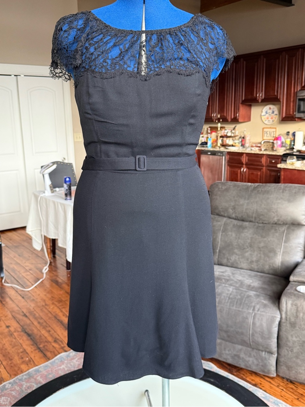 🖤 Polo Ralph Lauren Blue Label ✨ Black Lace Cocktail Dress – Size 8 🖤 LBD